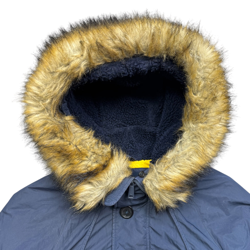 Armani jeans fur hood bomber