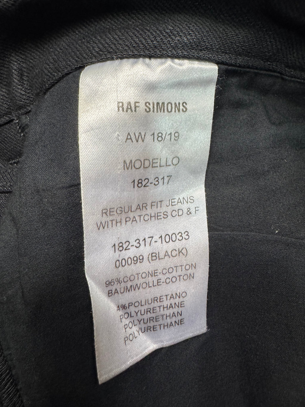 RAF Simons Christian f jeans