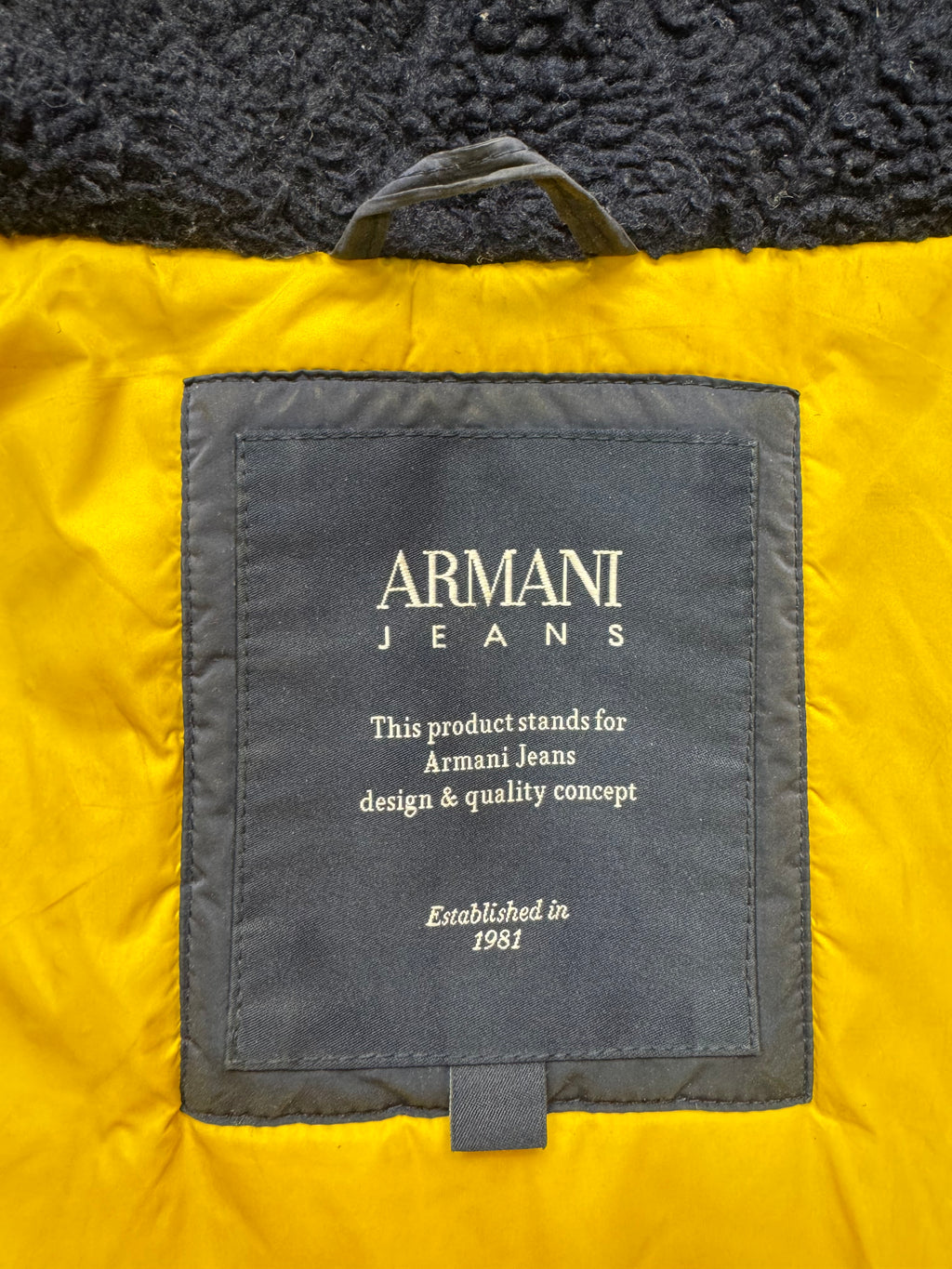 Armani jeans fur hood bomber