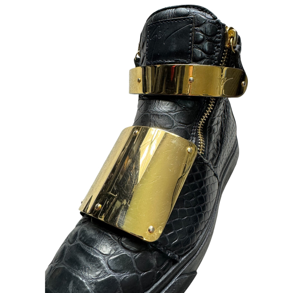 Giuseppe zanotti gold big strap shoes