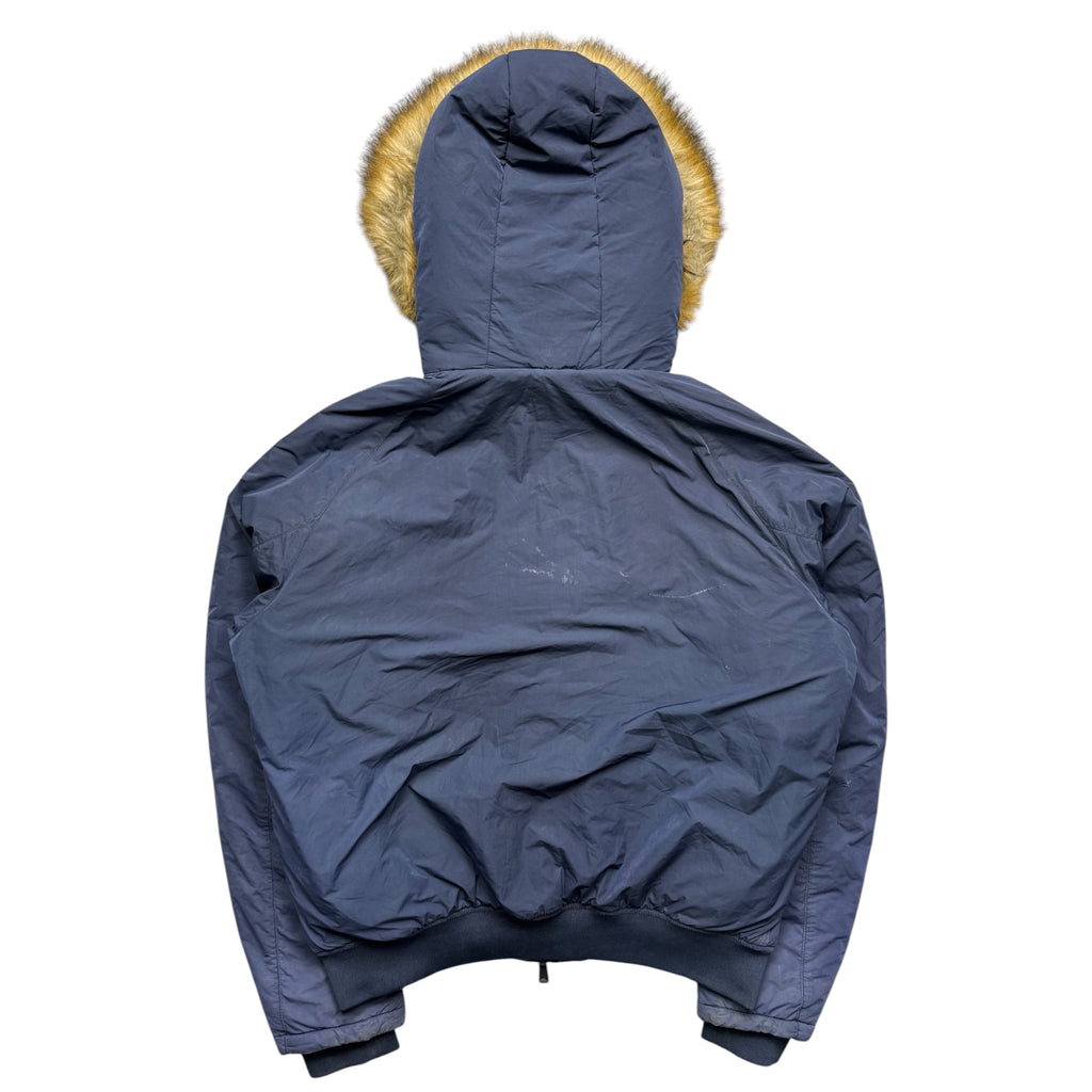 Armani jeans fur hood bomber