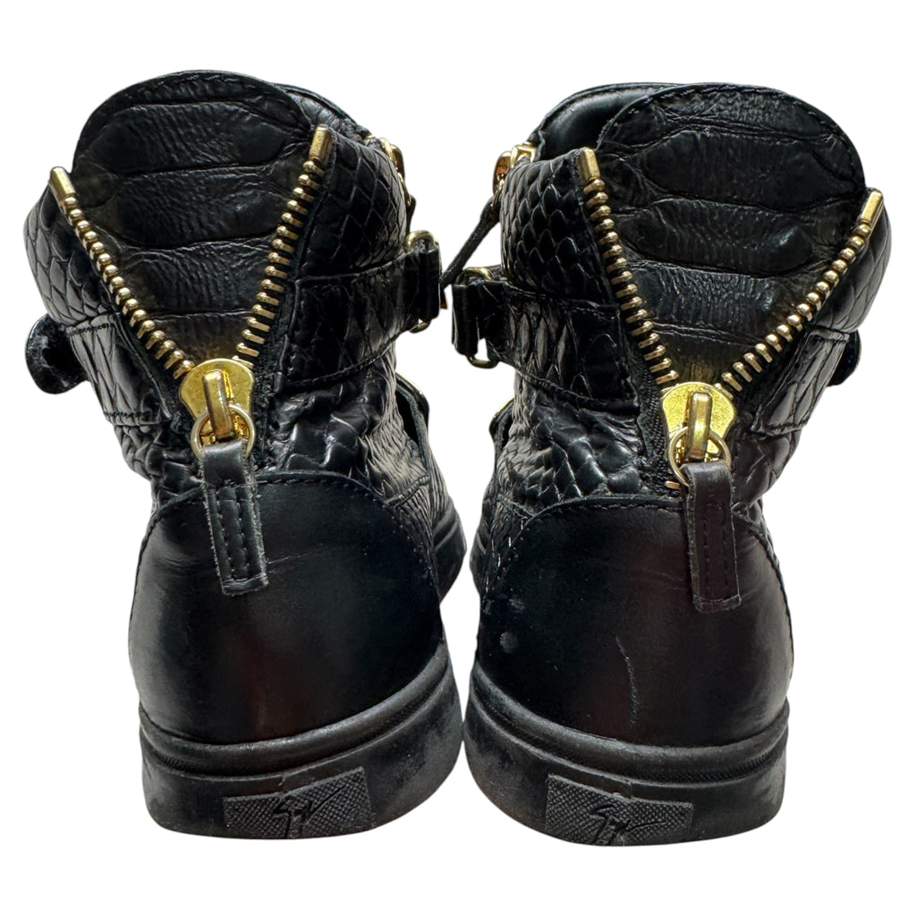 Giuseppe zanotti gold big strap shoes