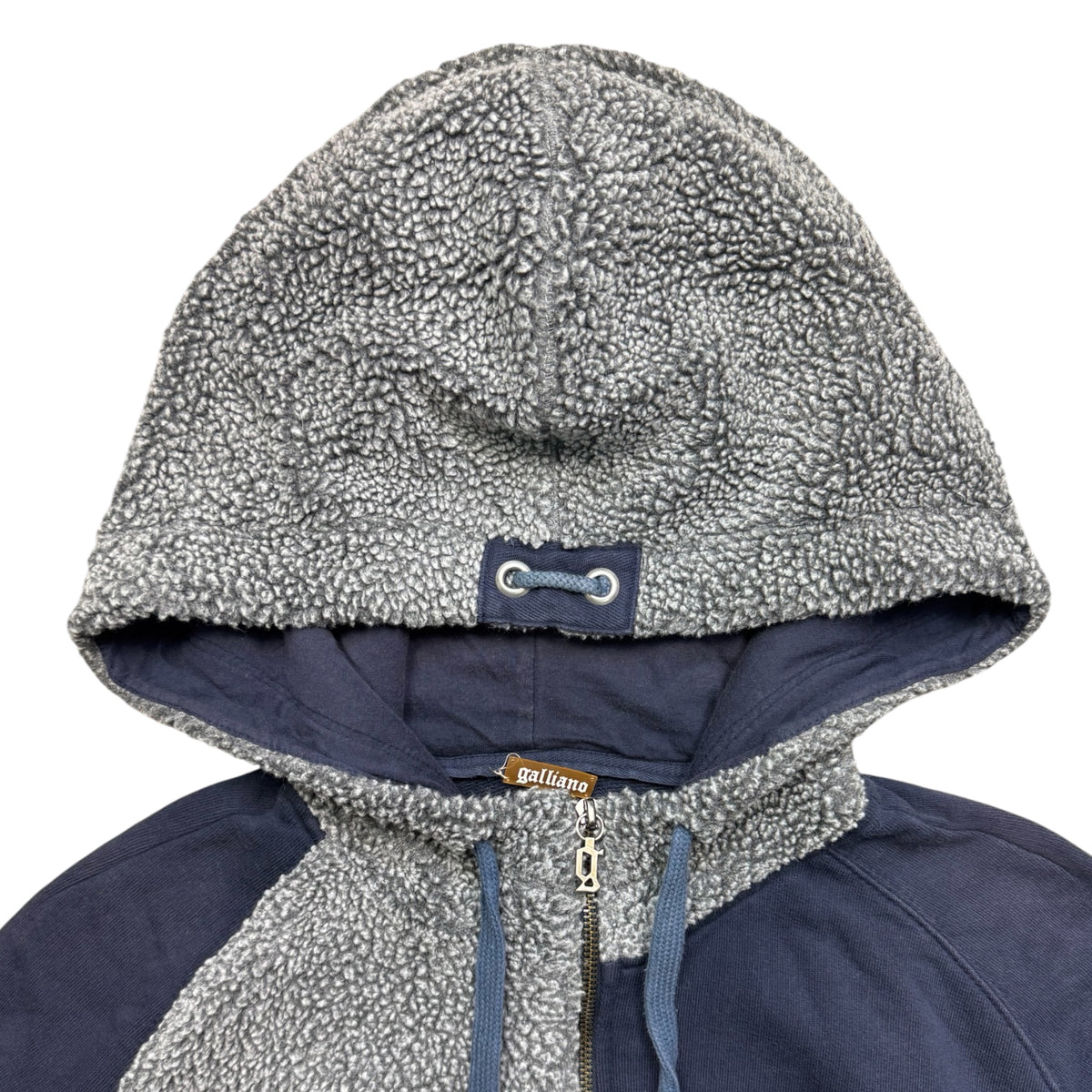 John galliano fleece detail hoodie