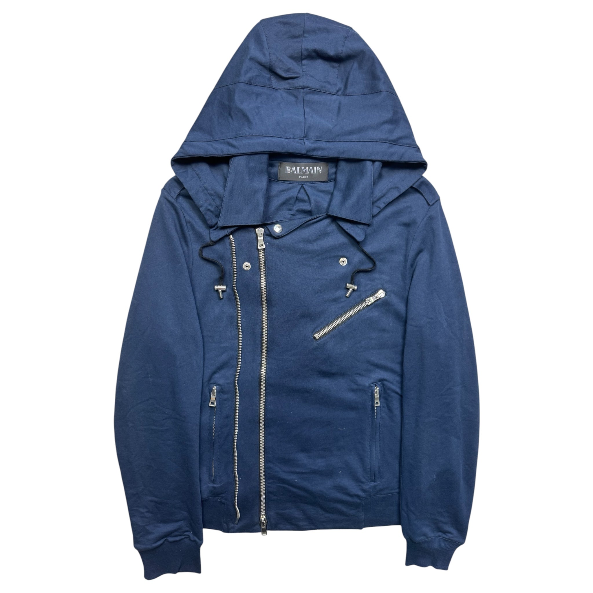 Balmain hood biker jacket