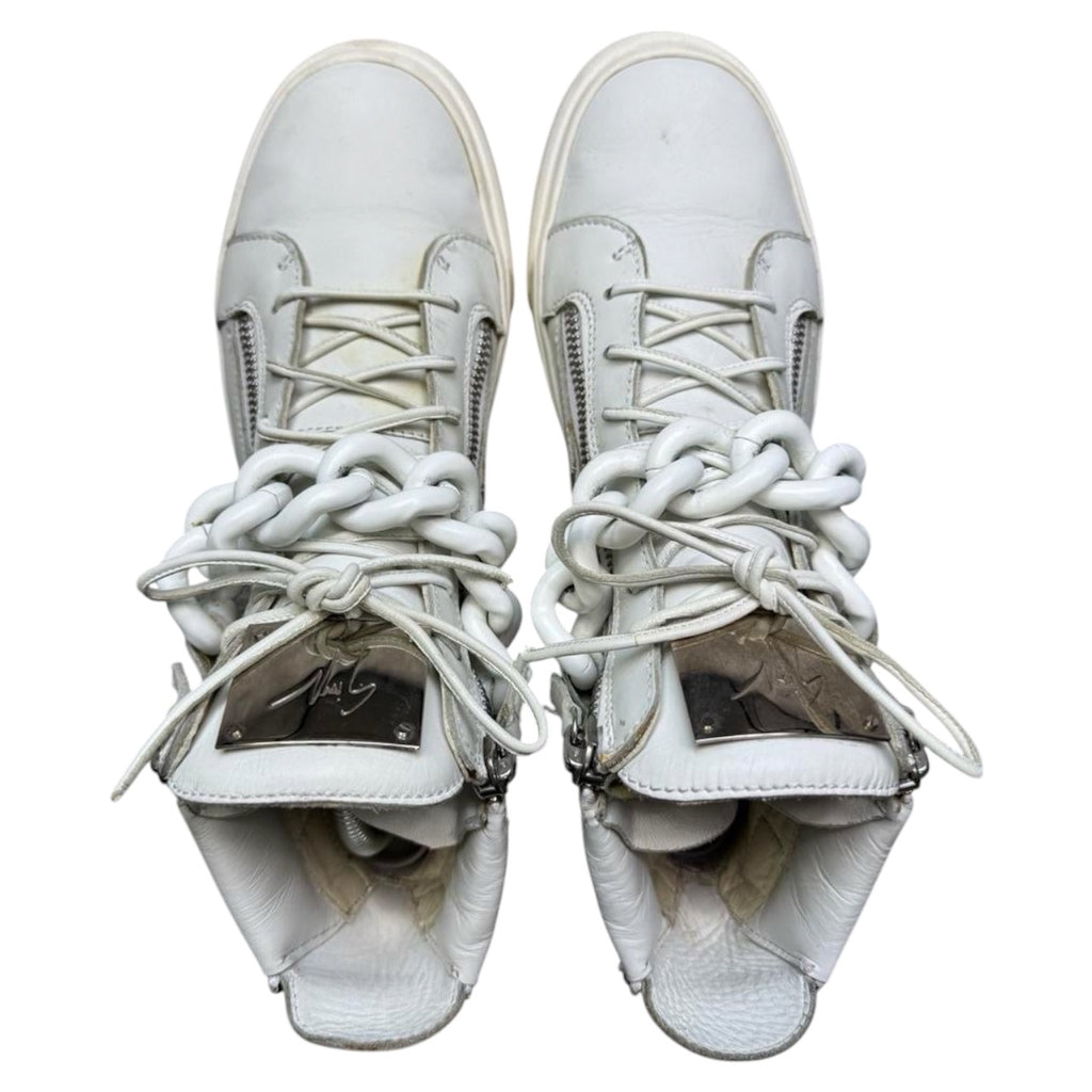 Giuseppe zanotti white chain shoes