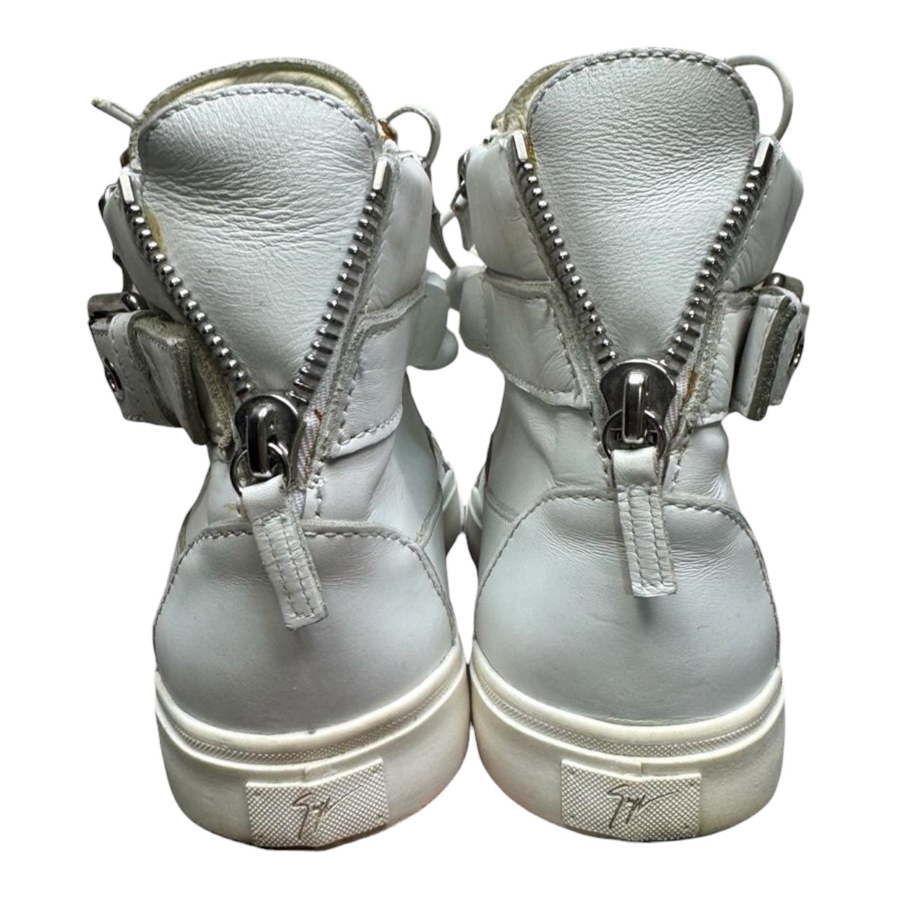 Giuseppe zanotti white chain shoes
